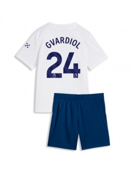 Manchester City Josko Gvardiol #24 Ausweichtrikot für Kinder 2026-27 Kurzarm (+ Kurze Hosen)